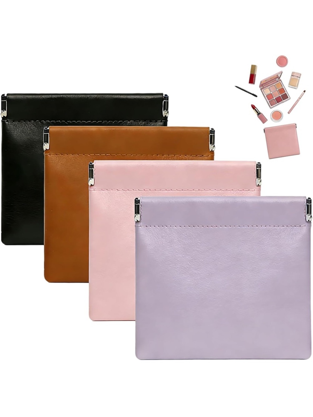 NWT No Label 4pc Leather Pouch Set for Purse